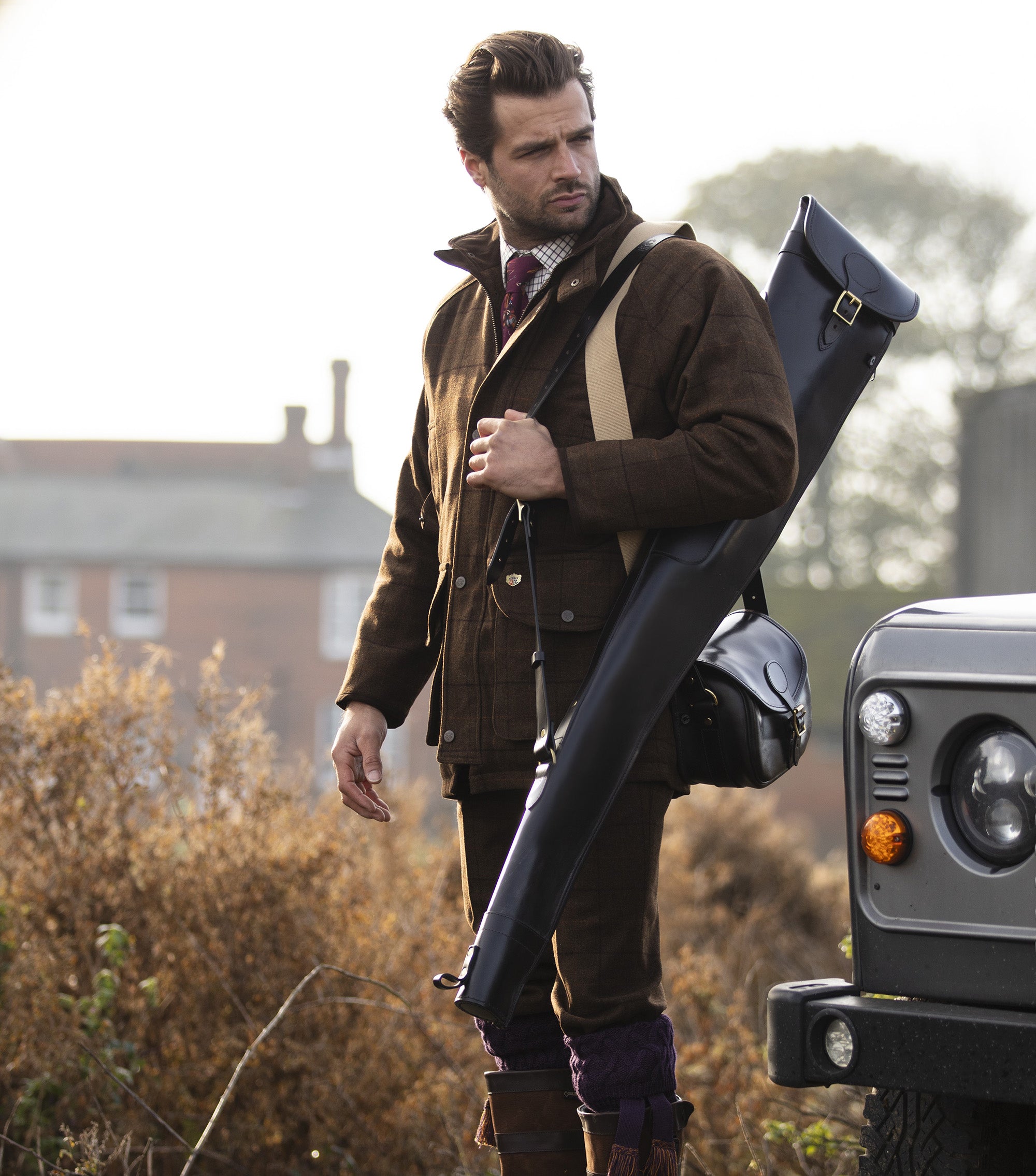 Croots | Byland Leather Shotgun Slip | Dark Havana | 30/32" Barrels