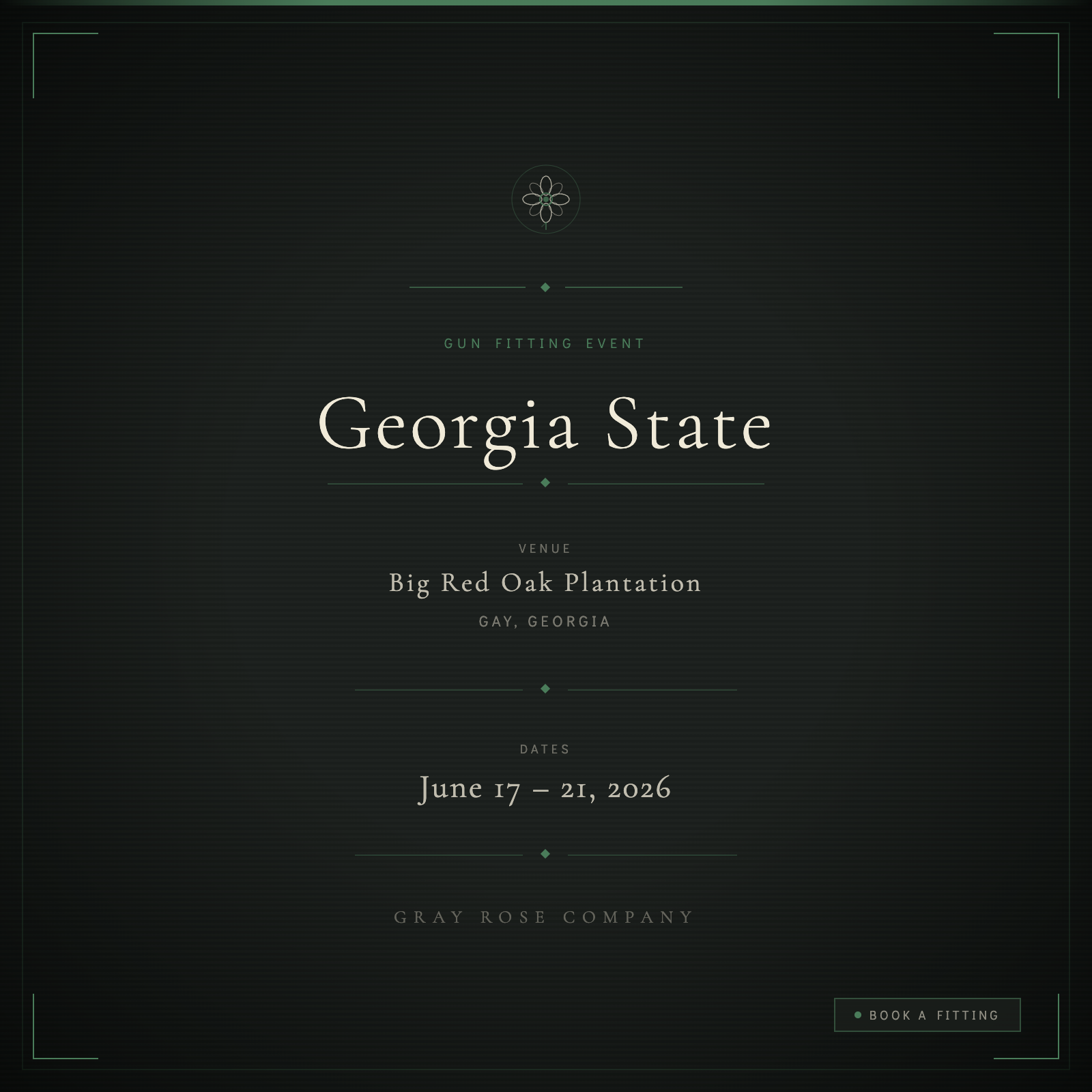 Georgia State | Big Red Oak Plantation | Gay, GA June 17–21, 2026