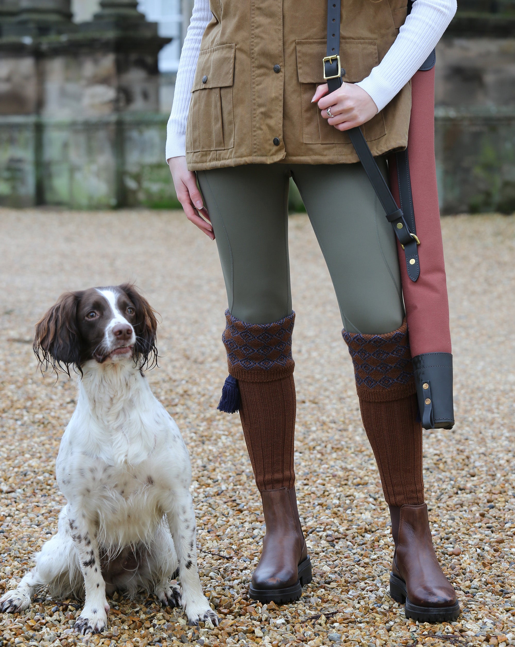 Croots | Rosedale Canvas Shotgun Slip | Loden Green with Dark Leather | 30/32" Barrels