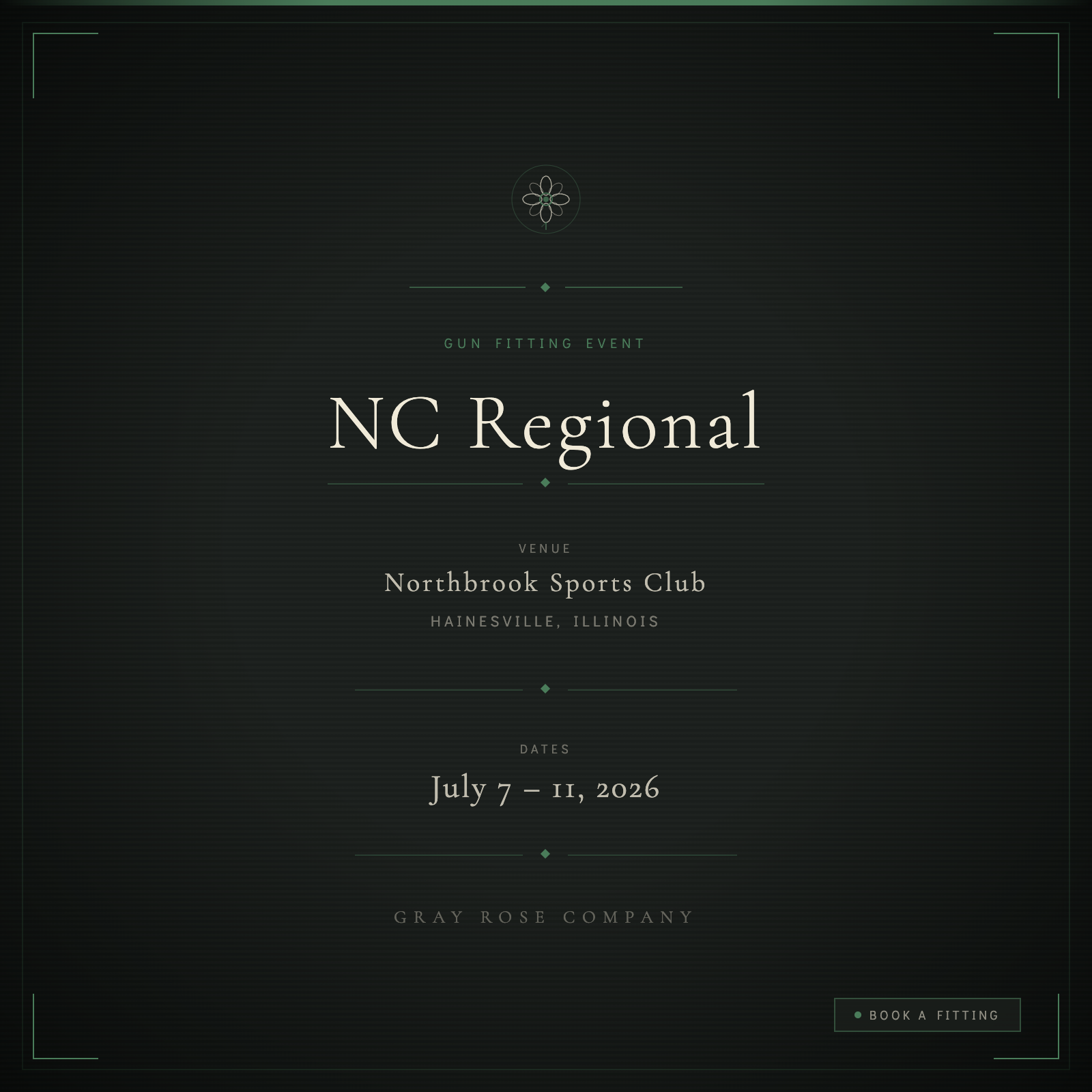 NC Regional | Northbrook Sports Club | Hainesville, IL July 7–11, 2026